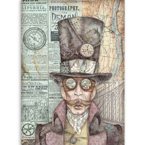 Stamperia Sir Vagabond Rice Paper A4 Photography (DFSA4516) Stamperia Sir Vagabond Rice Paper A4 Photography (DFSA4516)