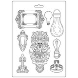 Stamperia Sir Vagabond Soft Mould A4 Owl and Memories (K3PTA486)