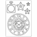Stamperia Sir Vagabond Mixed Media Mould A5 Clocks and Stars (KACM07)
