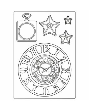Stamperia Sir Vagabond Mixed Media Mould A5 Clocks and Stars (KACM07) Stamperia Sir Vagabond Mixed Media Mould A5 Clocks and Stars (KACM07)