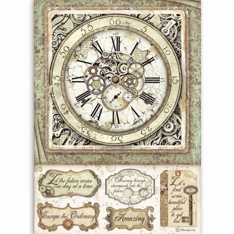 Stamperia Lady Vagabond Rice Paper A4 Clock with Mechanisms (DFSA4519) Stamperia Lady Vagabond Rice Paper A4 Clock with Mechanisms (DFSA4519)