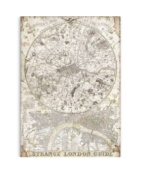 Stamperia Lady Vagabond Rice Paper A4 Strange London Guide (DFSA4522) Stamperia Lady Vagabond Rice Paper A4 Strange London Guide (DFSA4522)