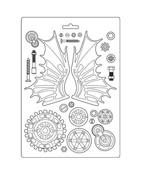 Stamperia Lady Vagabond Soft Mould A4 Fly Machine (K3PTA482) Stamperia Lady Vagabond Soft Mould A4 Fly Machine (K3PTA482)