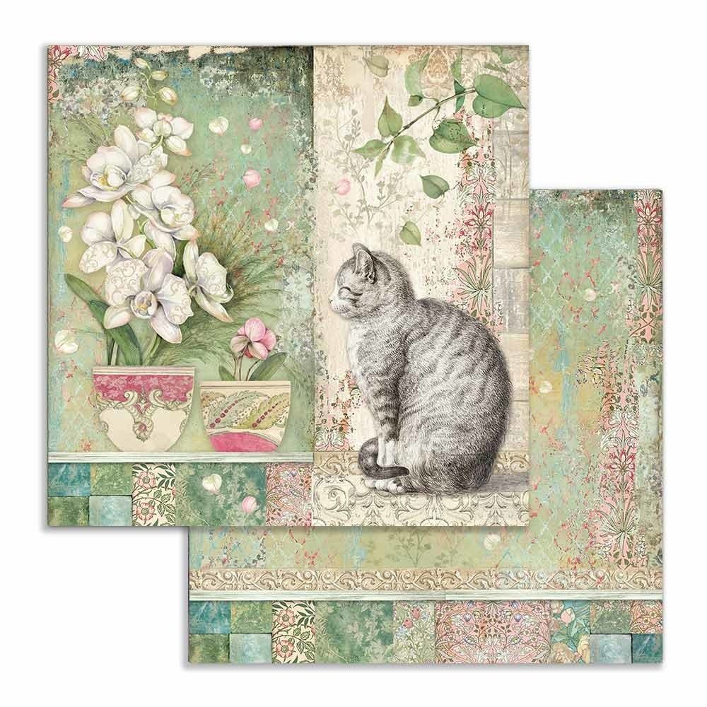 Stamperia Orchids and Cats 12x12 Inch Paper Pack (SBBL81)