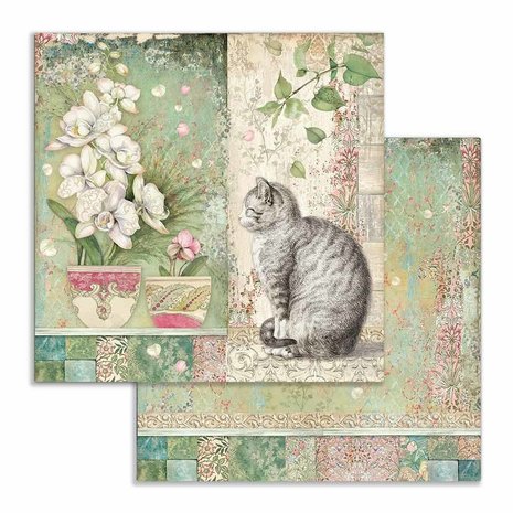 Stamperia Orchids and Cats 12x12 Inch Paper Pack (SBBL81)
