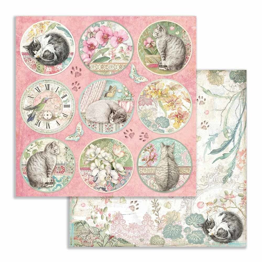 Stamperia Orchids and Cats 12x12 Inch Paper Pack (SBBL81)