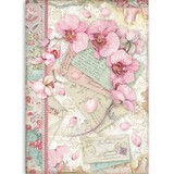Stamperia Orchids and Cats Rice Paper A4 Pink Orchid (DFSA4512)