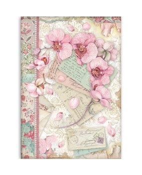 Stamperia Orchids and Cats Rice Paper A4 Pink Orchid (DFSA4512)