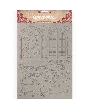 Stamperia Orchids And Cats Greyboard A4 Leave your Print (KLSPDA419)* Stamperia Orchids And Cats Greyboard A4 Leave your Print (KLSPDA419)*