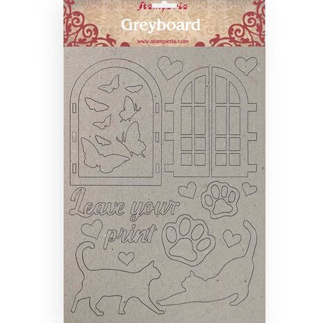 Stamperia Orchids And Cats Greyboard A4 Leave your Print (KLSPDA419) Stamperia Orchids And Cats Greyboard A4 Leave your Print (KLSPDA419)