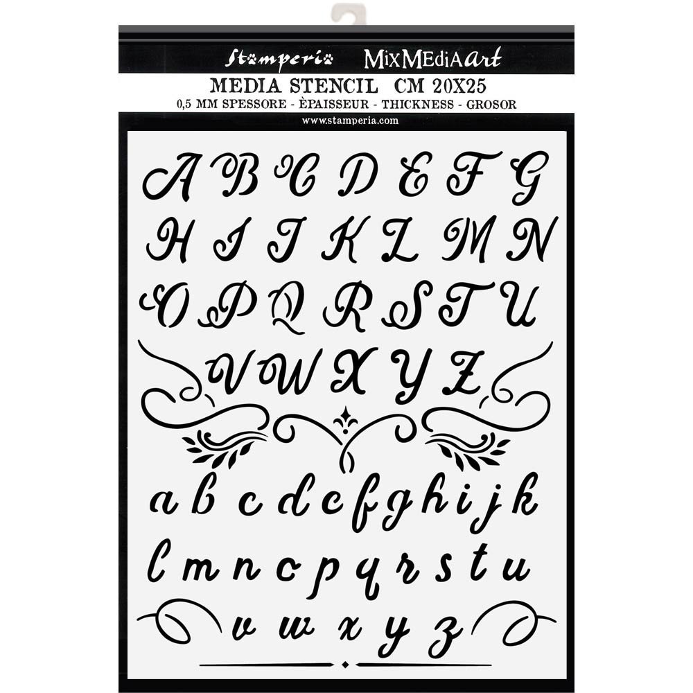 Stamperia Calligraphy Thick Stencil 20x25cm Alphabet (KSTD060) Stamperia Calligraphy Thick Stencil 20x25cm Alphabet (KSTD060)