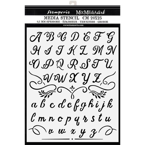 Stamperia Calligraphy Thick Stencil 20x25cm Alphabet (KSTD060) Stamperia Calligraphy Thick Stencil 20x25cm Alphabet (KSTD060)
