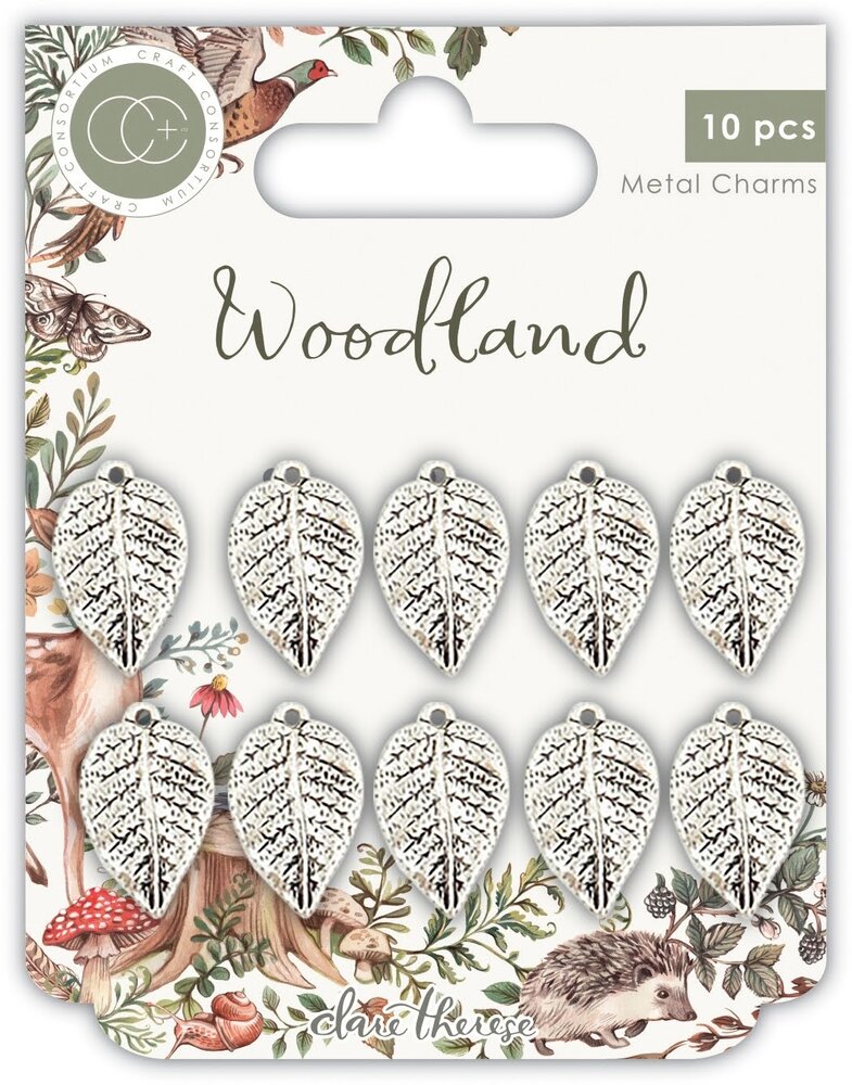 Craft Consortium Woodland Silver Leaf Charms (CCMCHRM019) Craft Consortium Woodland Silver Leaf Charms (CCMCHRM019)
