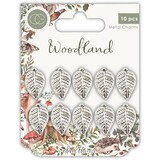 Craft Consortium Woodland Silver Leaf Charms (CCMCHRM019)