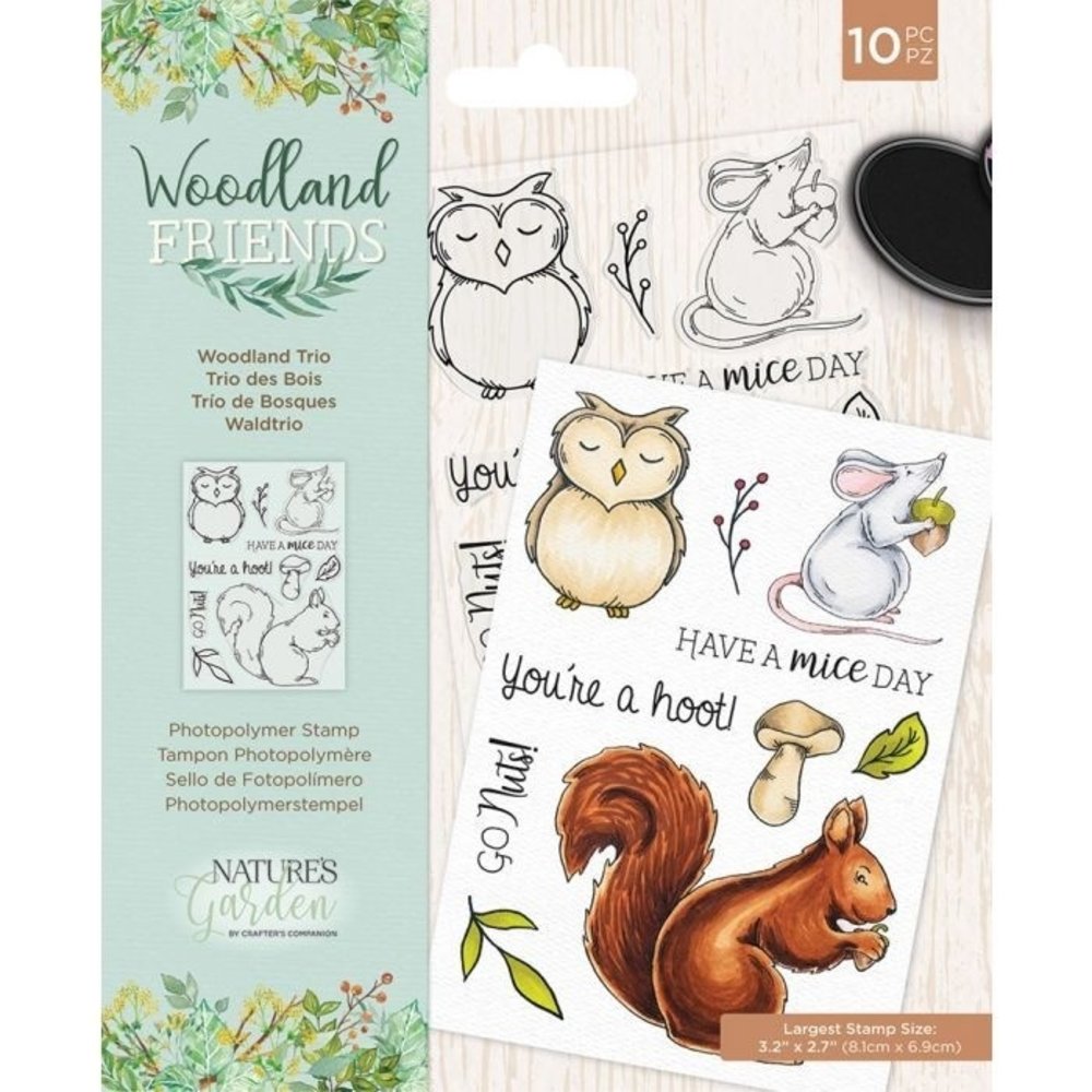 Crafter's Companion Woodland Friends Woodland Trio Clear Stamps (NG-WFR-STP-WTRI) Crafter's Companion Woodland Friends Woodland Trio Clear Stamps (NG-WFR-STP-WTRI)