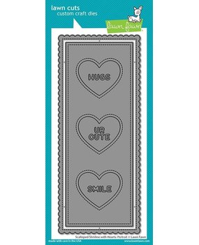 Lawn Fawn Scalloped Slimline with Hearts: Portrait Dies (LF2477)