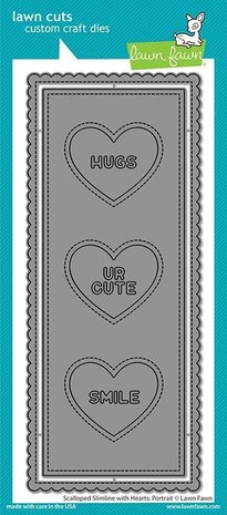 Lawn Fawn Scalloped Slimline with Hearts: Portrait Dies (LF2477) Lawn Fawn Scalloped Slimline with Hearts: Portrait Dies (LF2477)