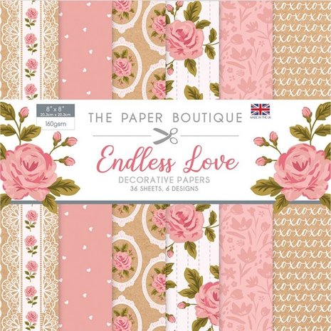 The Paper Boutique Endless Love 8x8 Inch Decorative Papers (PB1470) The Paper Boutique Endless Love 8x8 Inch Decorative Papers (PB1470)