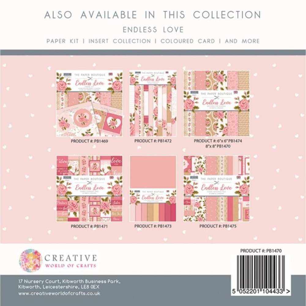 The Paper Boutique Endless Love 8x8 Inch Decorative Papers (PB1470) The Paper Boutique Endless Love 8x8 Inch Decorative Papers (PB1470)