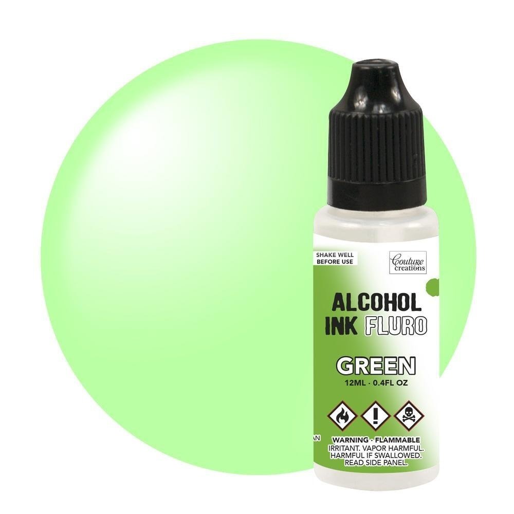 Couture Creations Alcohol Ink FLURO Green 12ml (CO727958) Couture Creations Alcohol Ink FLURO Green 12ml (CO727958)