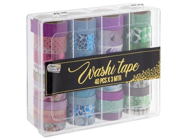Craft Sensations Washi Tape In Storage Box 40pcs (CR0517/21GE) Craft Sensations Washi Tape In Storage Box 40pcs (CR0517/21GE)