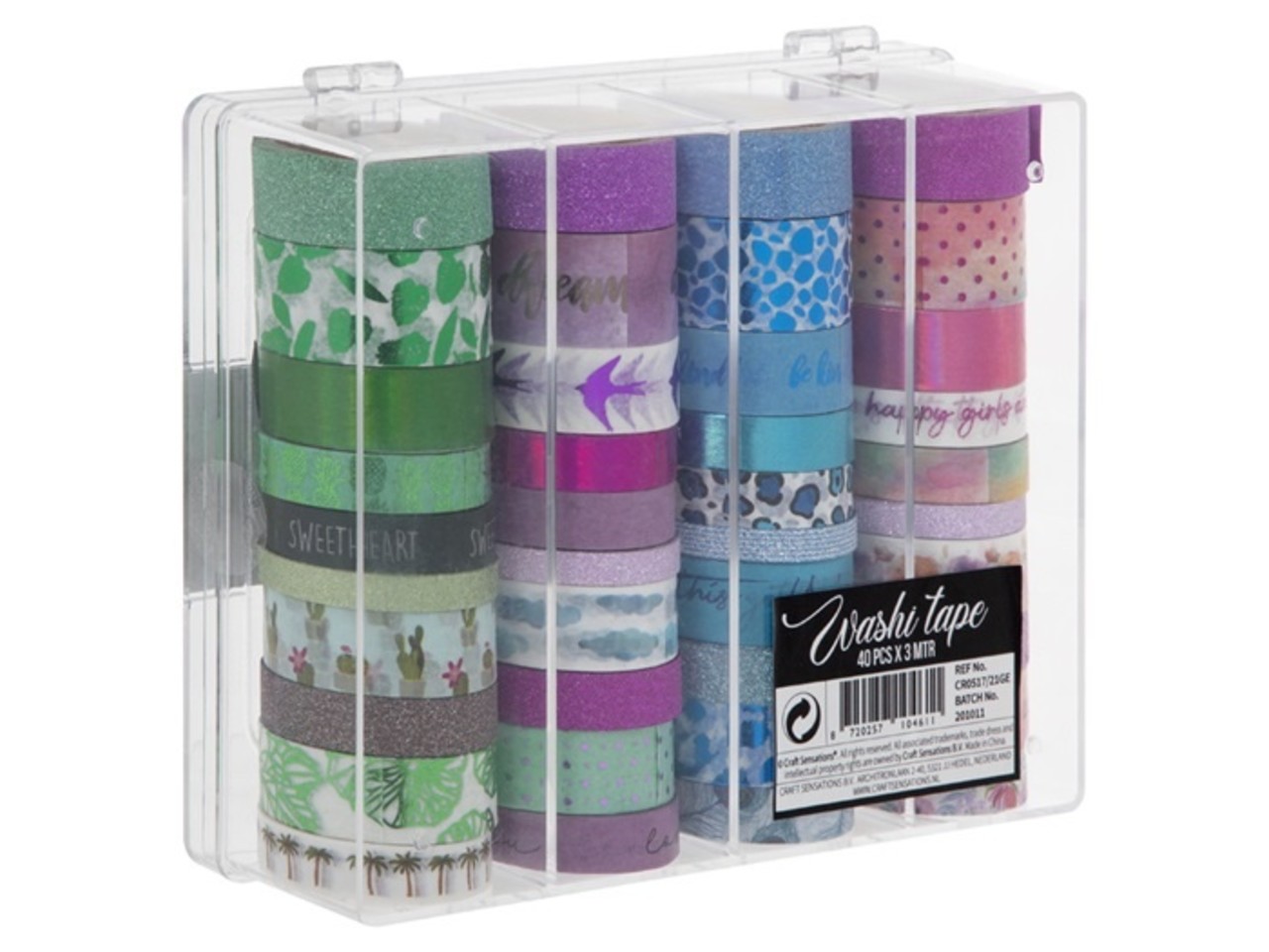 Craft Sensations Washi Tape In Storage Box 40pcs (CR0517/21GE) Craft Sensations Washi Tape In Storage Box 40pcs (CR0517/21GE)