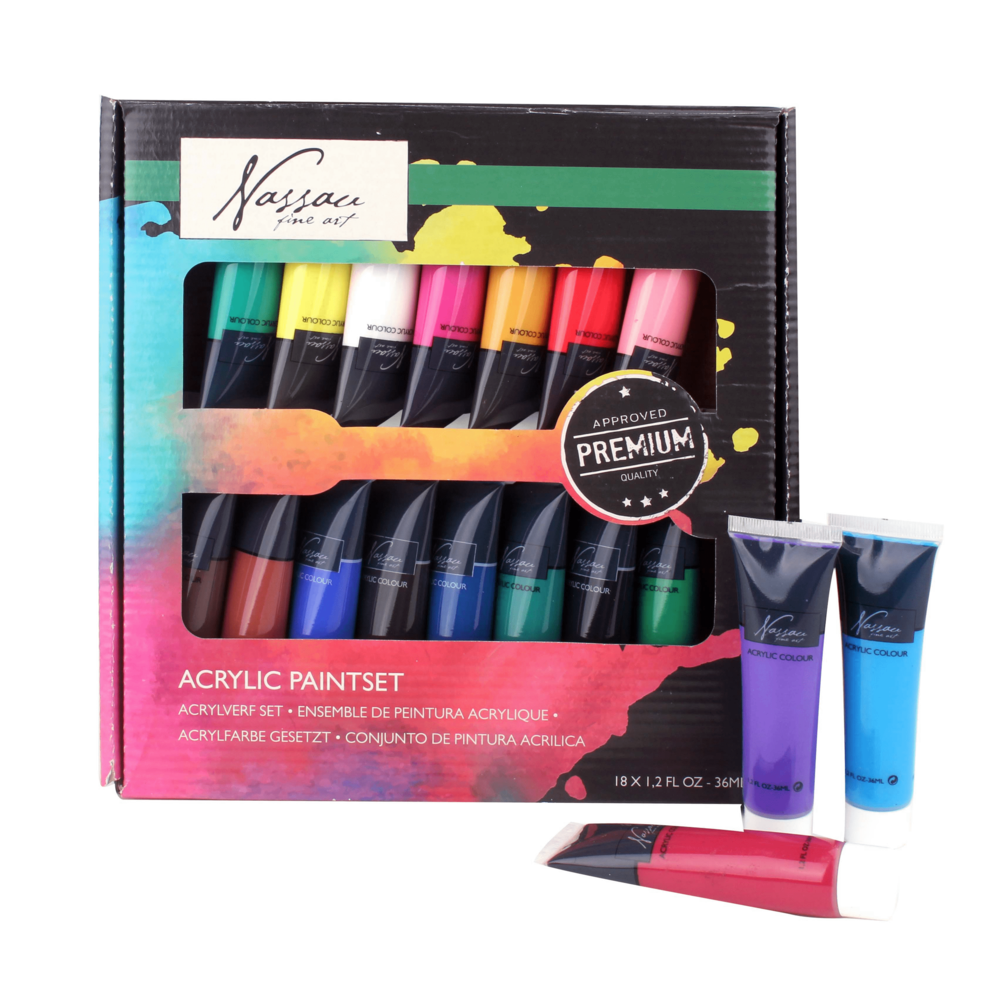 Art Sensations Nassau Acrylic Paint Set 18 x 36 ml (AR0701/GE)
