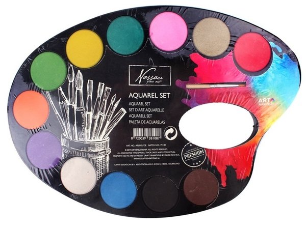 Art Sensations Nassau Watercolour Palette 12 Cakes (AR0502/GE) Art Sensations Nassau Watercolour Palette 12 Cakes (AR0502/GE)