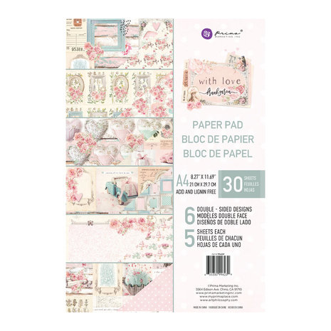 Prima Marketing Inc With Love A4 Paper Pad (996239) Prima Marketing Inc With Love A4 Paper Pad (996239)