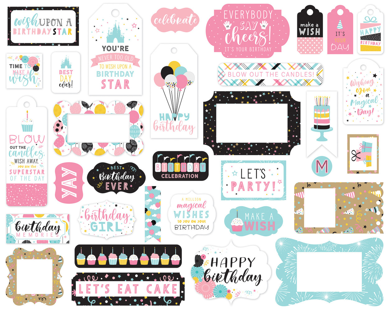 Echo Park Magical Birthday Girl Ephemera Frames & Tags (MBG231025)