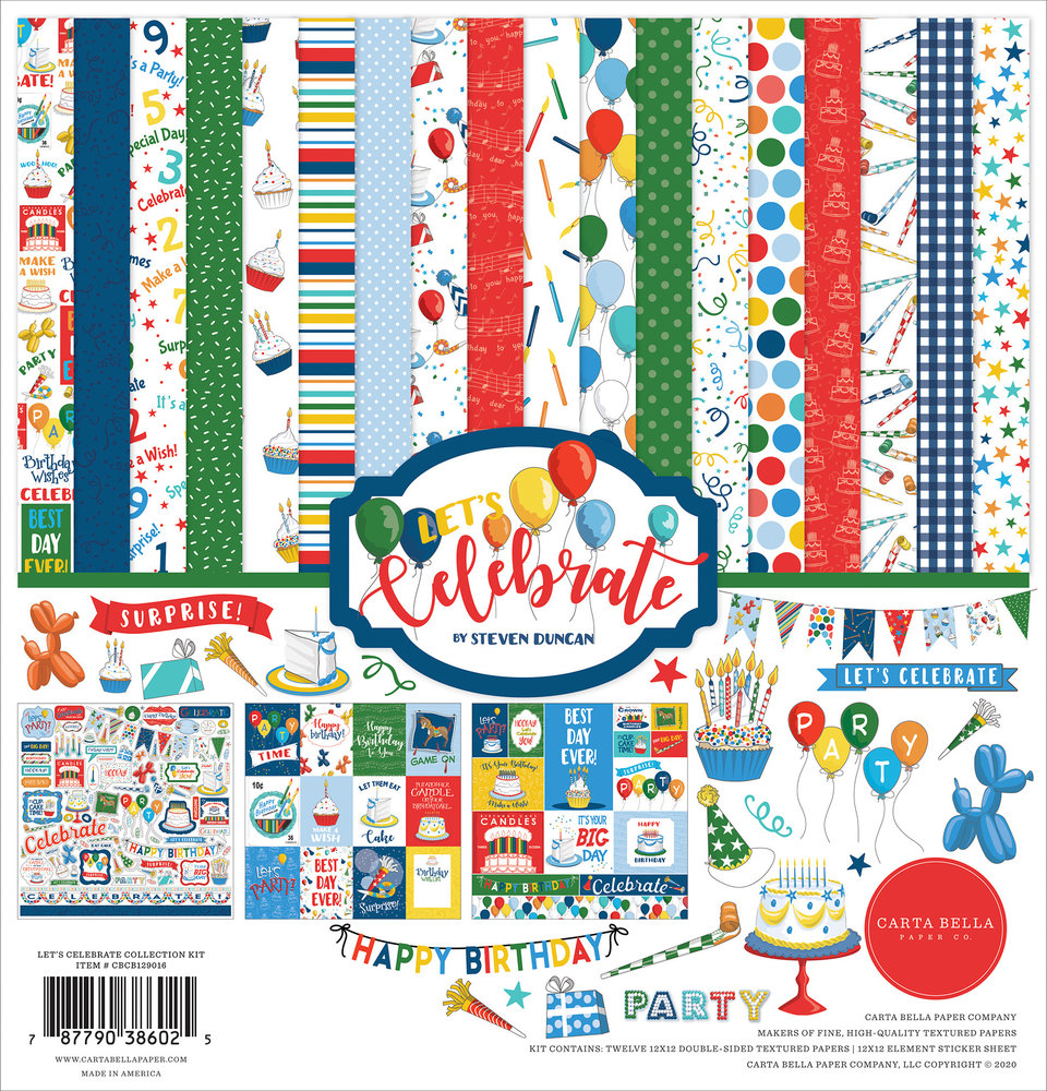 Carta Bella Let's Celebrate 12x12 Inch Collection Kit (CBCB129016) Carta Bella Let's Celebrate 12x12 Inch Collection Kit (CBCB129016)