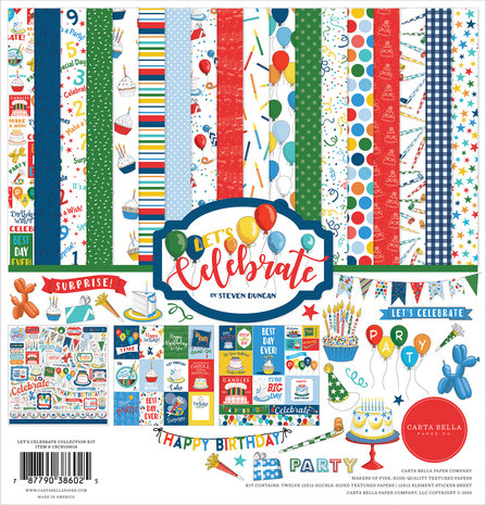 Carta Bella Let's Celebrate 12x12 Inch Collection Kit (CBCB129016) Carta Bella Let's Celebrate 12x12 Inch Collection Kit (CBCB129016)