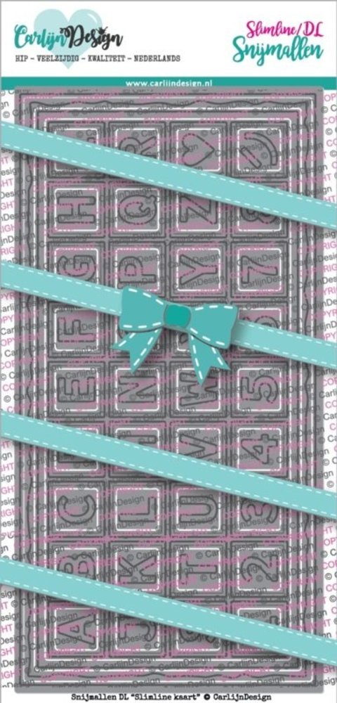 Carlijn Design Snijmal DL Slimline Kaart 4 Chocolade Alfabet (CDSN-0082)