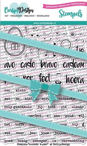 Carlijn Design Clear Stamps Avocado & Peer (CDST0057) Carlijn Design Clear Stamps Avocado & Peer (CDST0057)