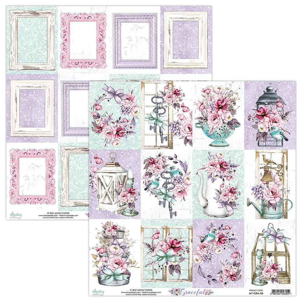 Mintay Graceful 12x12 Inch Scrapbooking Paper Set (MT-GRA-07)