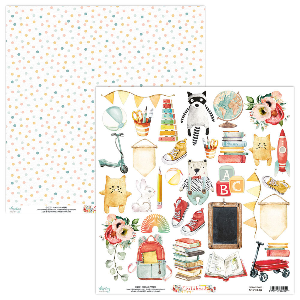 Mintay Childhood 12x12 Inch Scrapbooking Paper Set (MT-CHL-07) Mintay Childhood 12x12 Inch Scrapbooking Paper Set (MT-CHL-07)