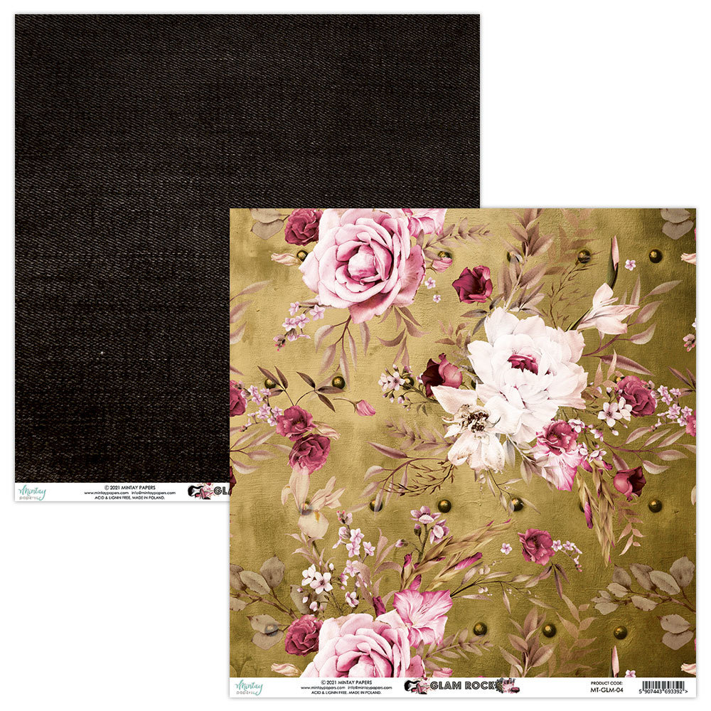 Mintay Glam Rock 12x12 Inch Scrapbooking Paper Set (MT-GLM-07)