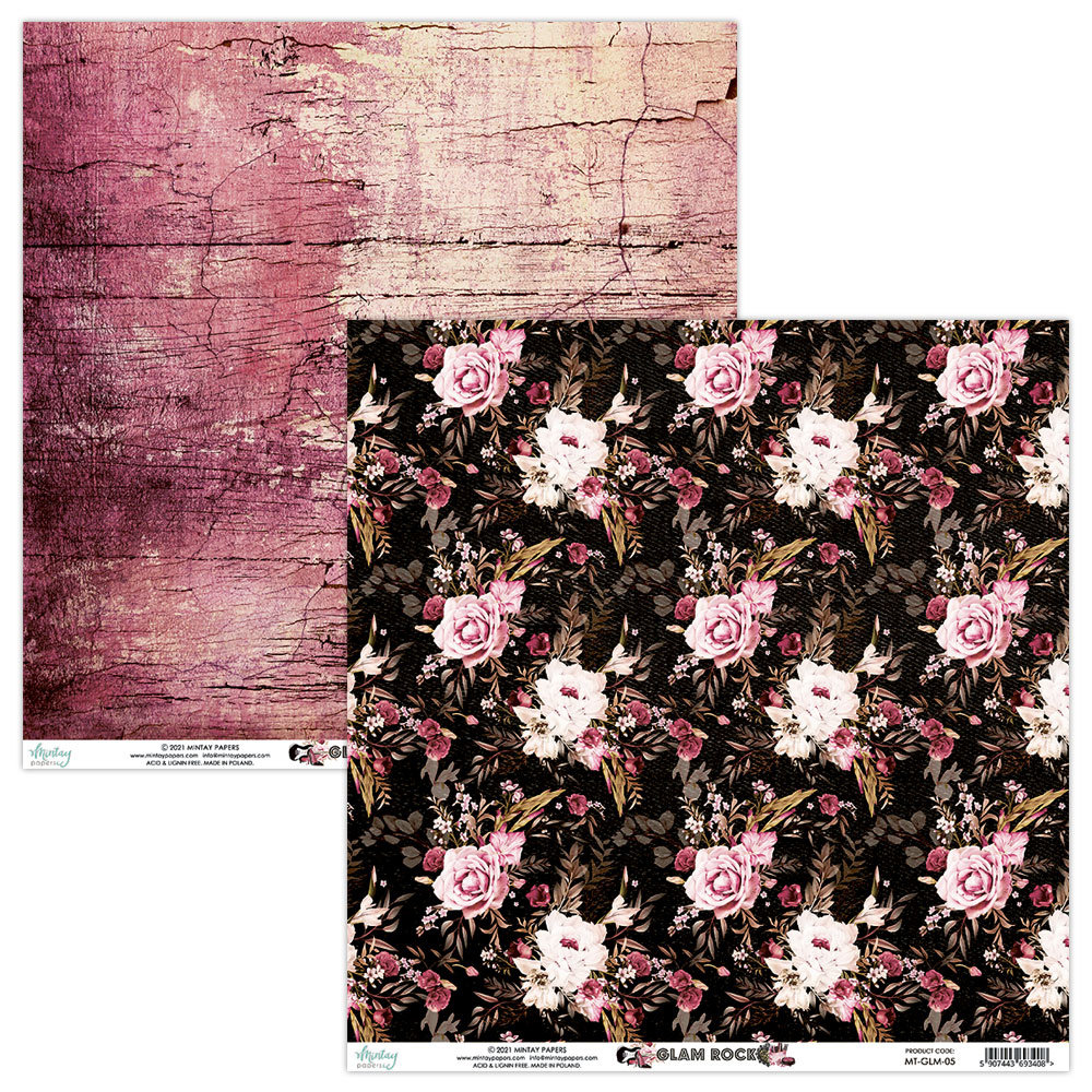 Mintay Glam Rock 12x12 Inch Scrapbooking Paper Set (MT-GLM-07)