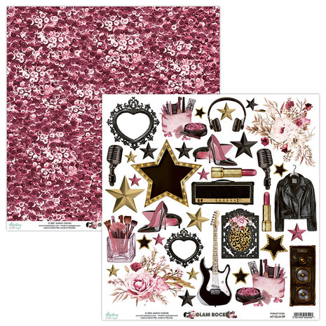 Mintay Glam Rock 12x12 Inch Scrapbooking Paper Set (MT-GLM-07)