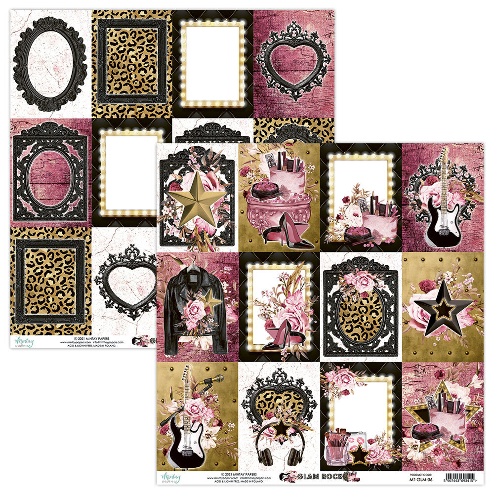 Mintay Glam Rock 6x6 Inch Scrapbooking Paper Pad (MT-GLM-08)