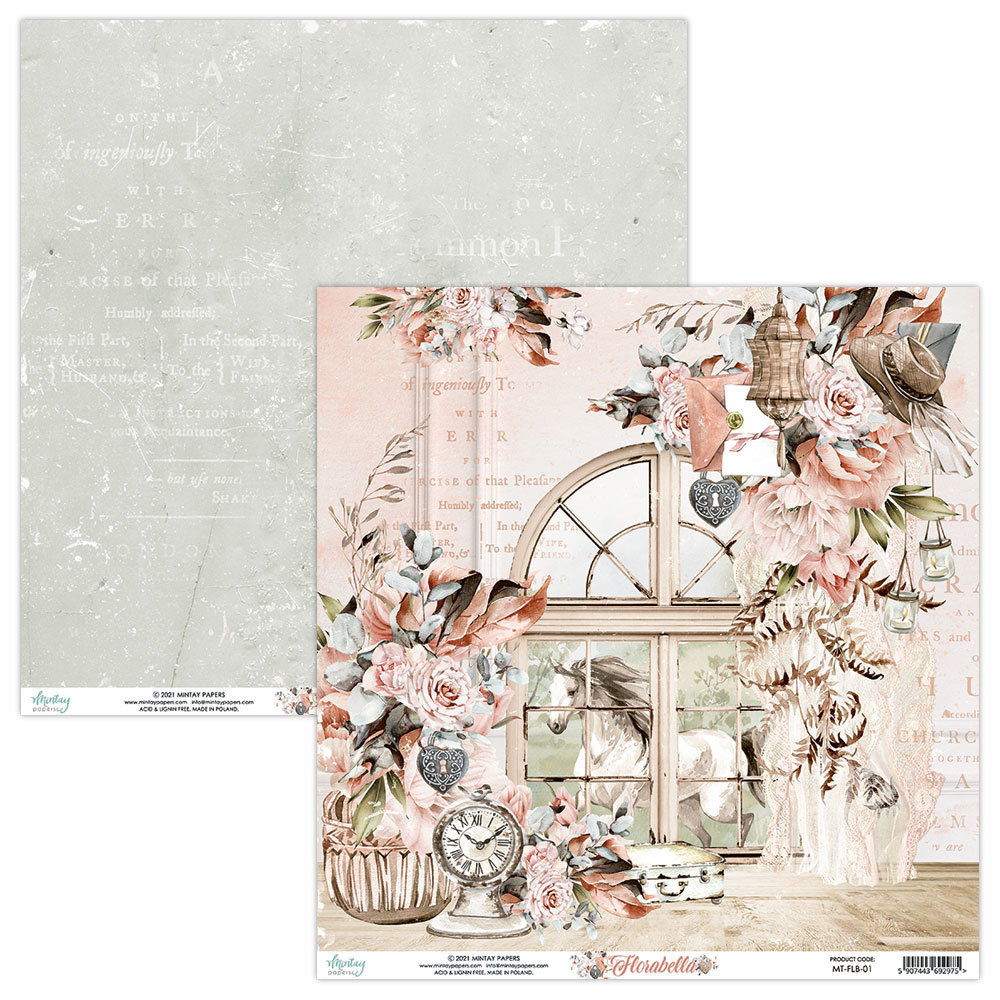 Mintay Florabella 12x12 Inch Scrapbooking Paper Set (MT-FLB-07)