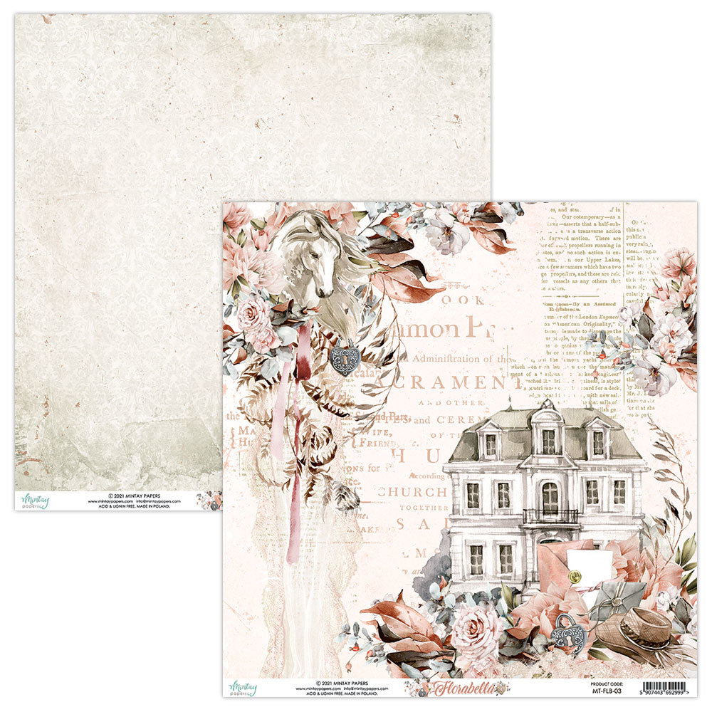 Mintay Florabella 12x12 Inch Scrapbooking Paper Set (MT-FLB-07)