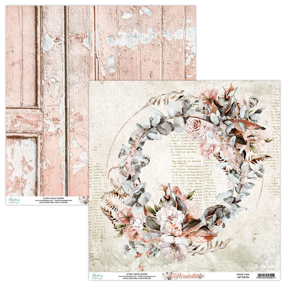 Mintay Florabella 12x12 Inch Scrapbooking Paper Set (MT-FLB-07)
