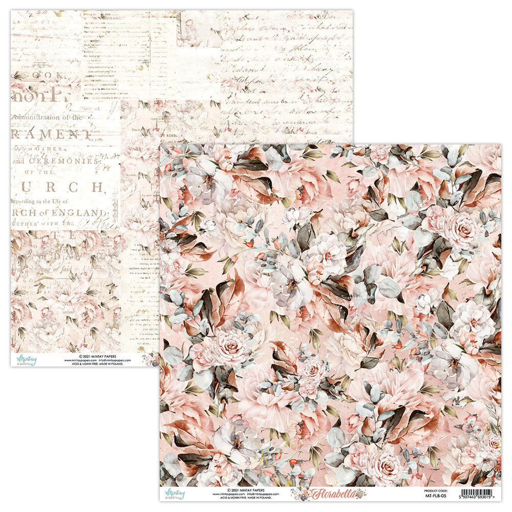 Mintay Florabella 12x12 Inch Scrapbooking Paper Set (MT-FLB-07)