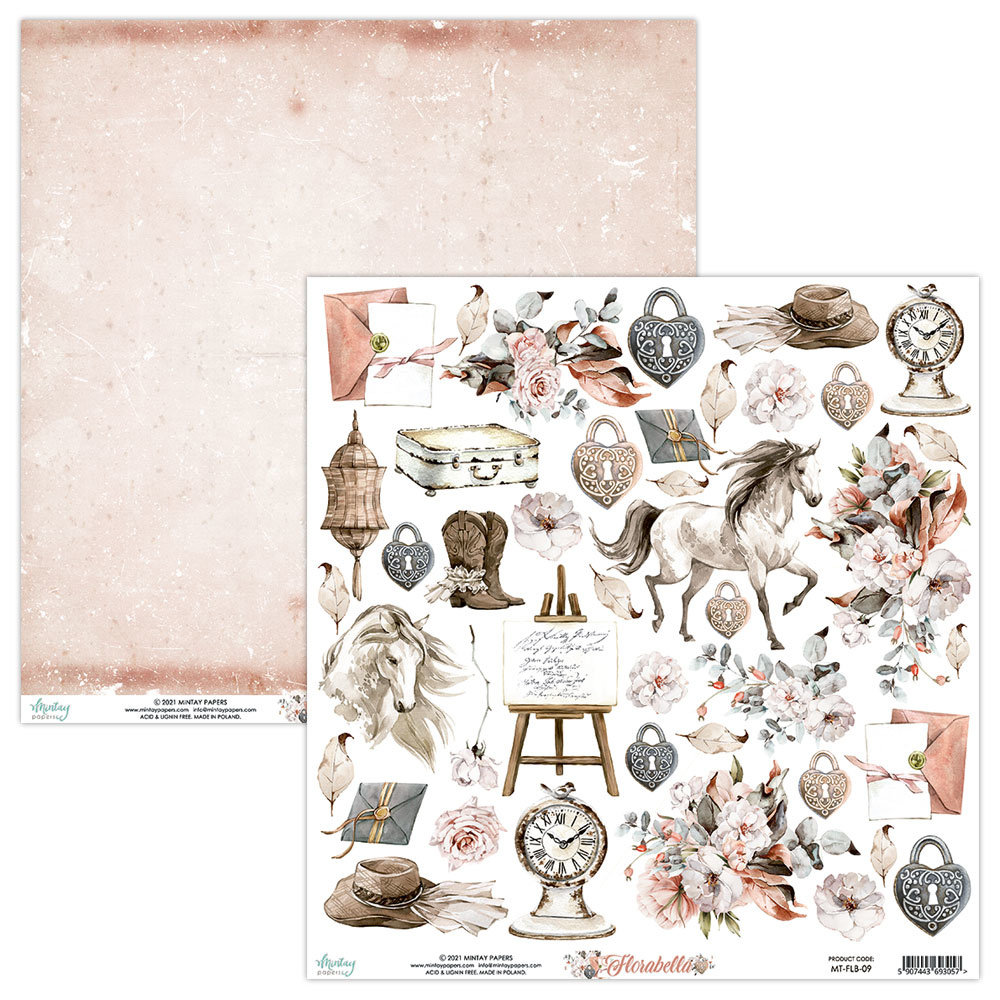 Mintay Florabella 12x12 Inch Scrapbooking Paper Set (MT-FLB-07)