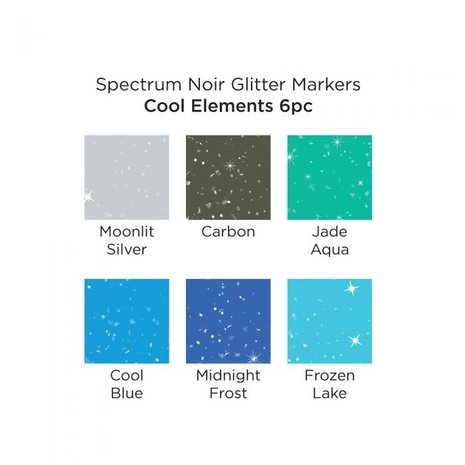 Spectrum Noir Glitter Marker Cool Elements (6pc) (SN-GLM-CEL6) Spectrum Noir Glitter Marker Cool Elements (6pc) (SN-GLM-CEL6)