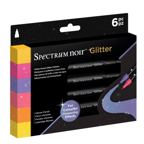 Spectrum Noir Glitter Marker Vibrant Florals (6pc) (SN-GLM-VFL6) Spectrum Noir Glitter Marker Vibrant Florals (6pc) (SN-GLM-VFL6)