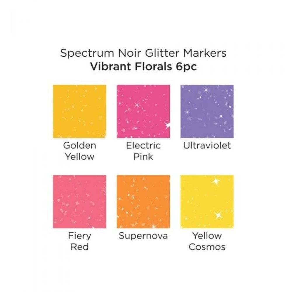 Spectrum Noir Glitter Marker Vibrant Florals (6pc) (SN-GLM-VFL6) Spectrum Noir Glitter Marker Vibrant Florals (6pc) (SN-GLM-VFL6)