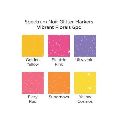 Spectrum Noir Glitter Marker Vibrant Florals (6pc) (SN-GLM-VFL6) Spectrum Noir Glitter Marker Vibrant Florals (6pc) (SN-GLM-VFL6)