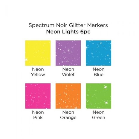 Spectrum Noir Glitter Marker Neon Lights (6pc) (SN-GLM-NLI6) Spectrum Noir Glitter Marker Neon Lights (6pc) (SN-GLM-NLI6)
